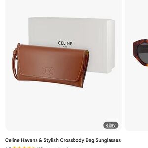Celine - NEW- crossbody leather pouch- Smooth Calfskin Sunglasses Pouch tan